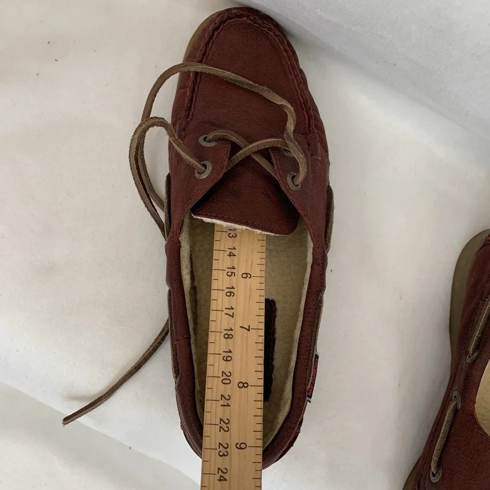 SEBAGO Docksides-Suede Sherpa Lined Shoes  Women's US 6.5 Rustic Chili‎ Red)